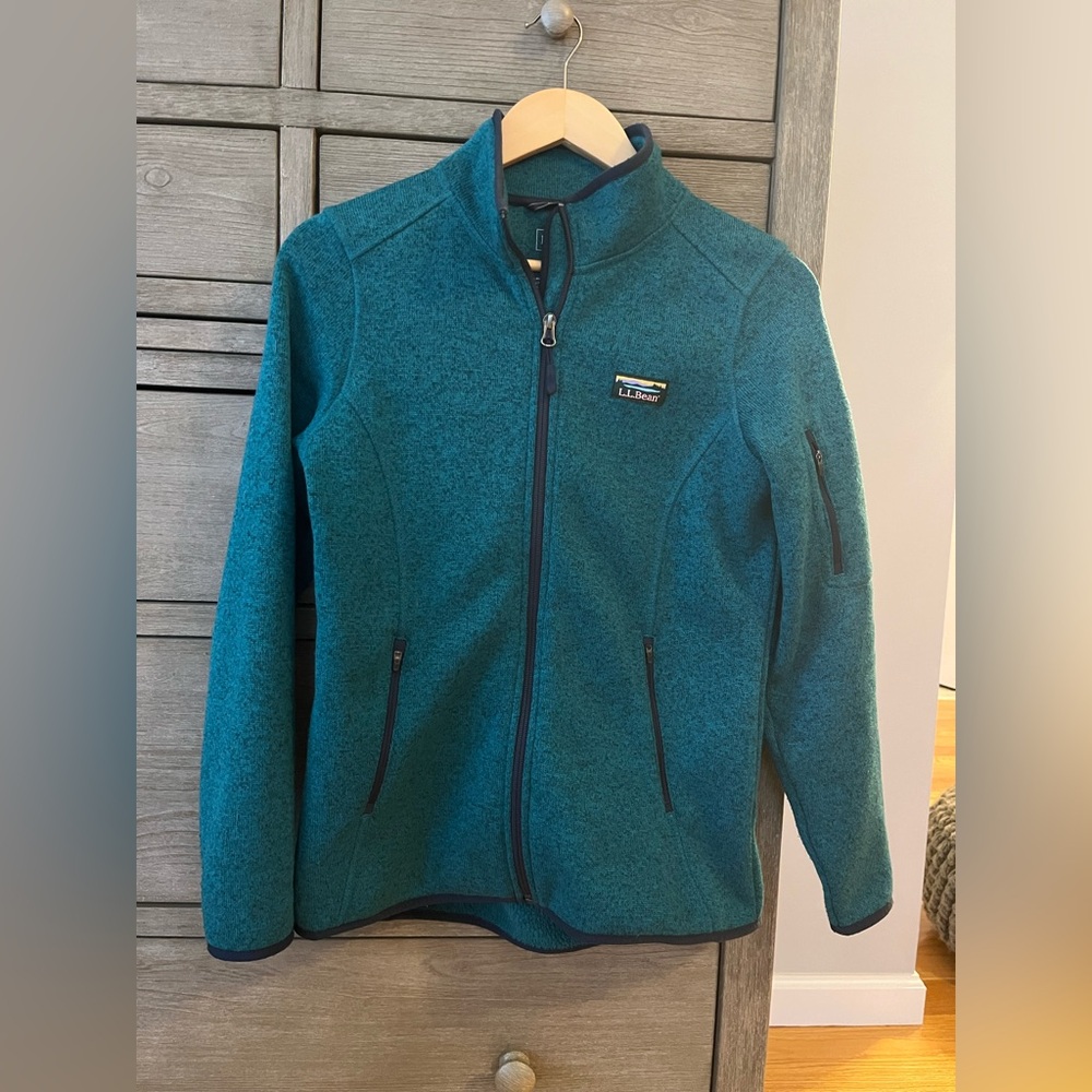Like New! Teal  - Women's L.L.Bean Sweater Fleece Full-Zip Jacket!